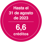 Hasta el 31 de agosto 2023. 6,6 créditos